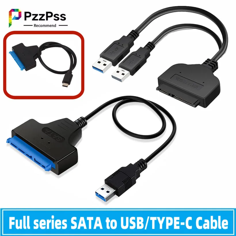 

Кабель SATA-USB 3.0/2.0 TYPE-C для 2,5-дюймового жесткого диска SSD, 6 Гбит/с, адаптер USB-SATA III для внешнего жесткого диска, 22 контакта