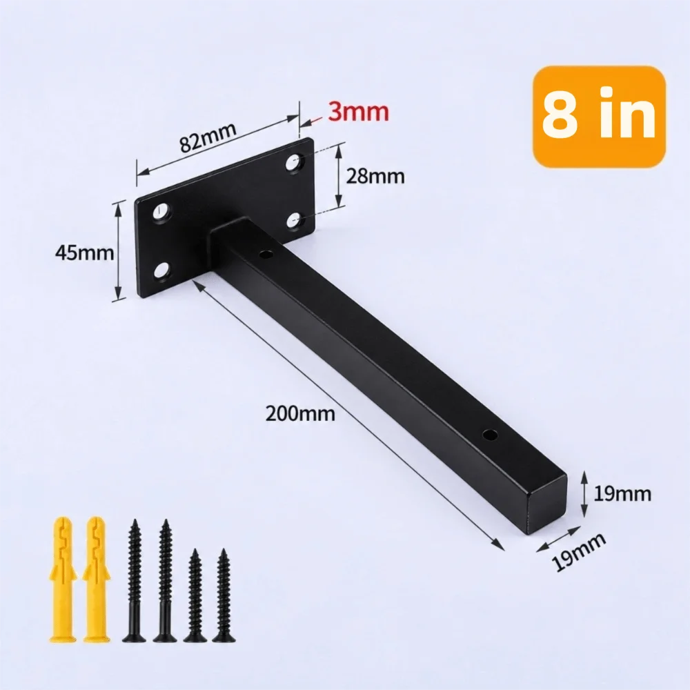 L Shape Floating Shelf Bracket Heavy Duty Wall Mounted Hidden Shelf Support with Screws Stainless Steel Hanging Wall Bracket