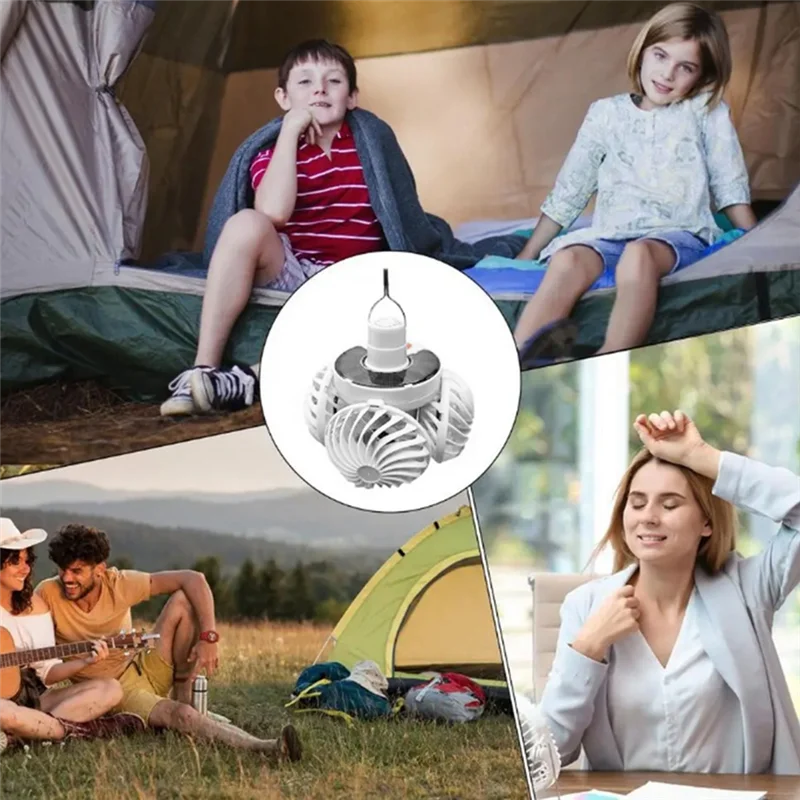 XSXS-Ceiling Light Solar Camping Lantern Fan With Ceiling Fan Ultra Quiet Portable Solar Cooling Fan