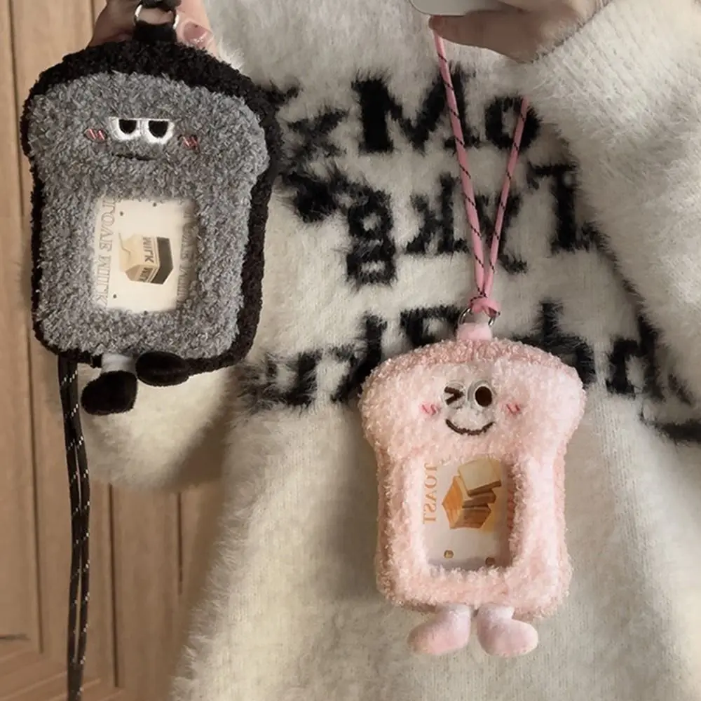 Headphone Bag Cartoon Bread Coin Purse Korean Idol Card Holder Expression Transparent Neck Hanging Bag Small Doll Itabag Gift