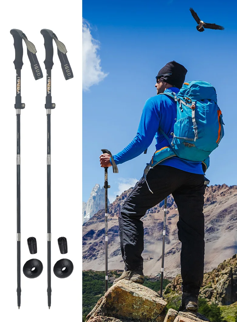 

Trekking Poles Carbon Fiber Collapsible Telescopic Sticks Lightweight Walking Hiking Stick Climbing Stick telescopic cane