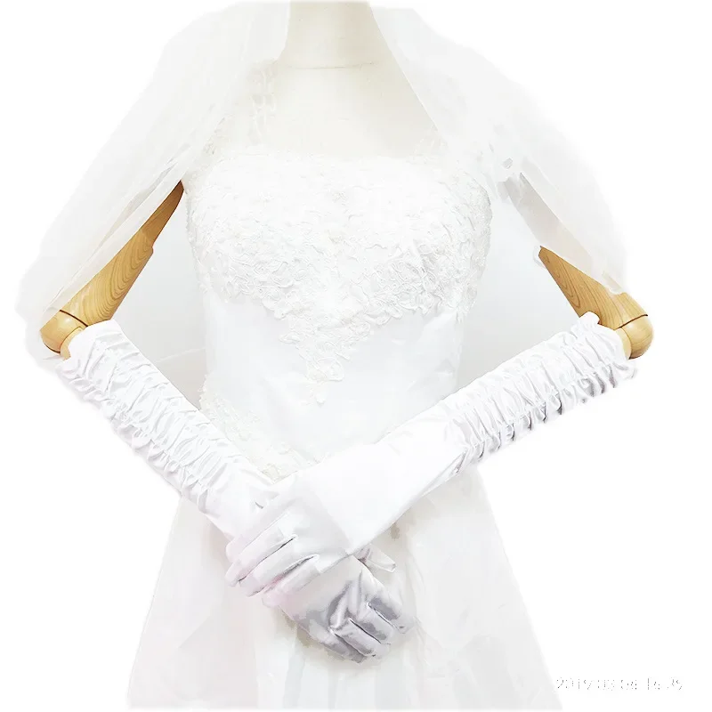 Guantes de novia hasta el codo para mujer, fiesta, graduación, ópera, espectáculo, guantes, accesorios de boda