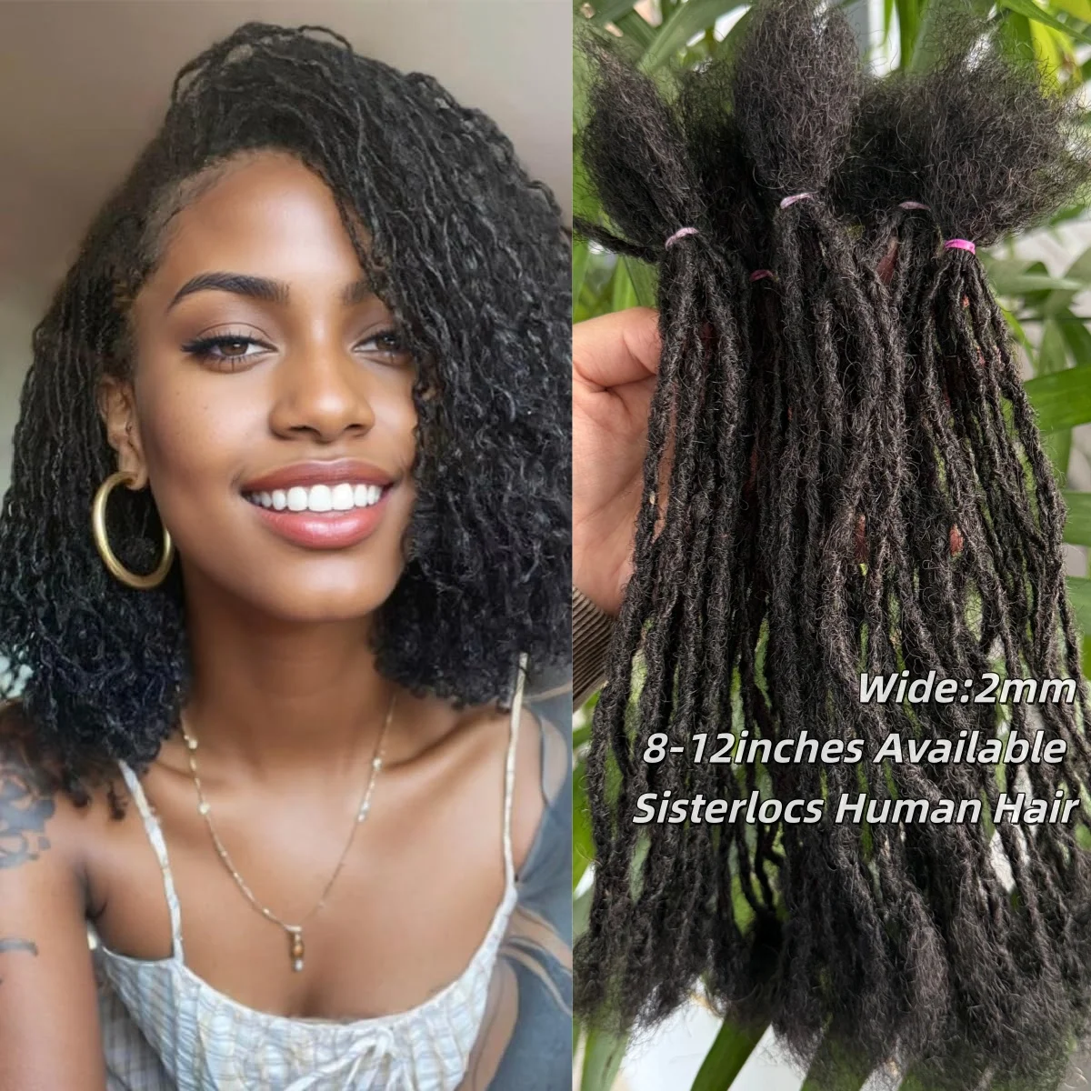 

Цветные 2-миллиметровые локи ручной работы из натуральных человеческих волос, перманентные микролоки, натуральный вид, мягкие дреды, переплетающиеся.