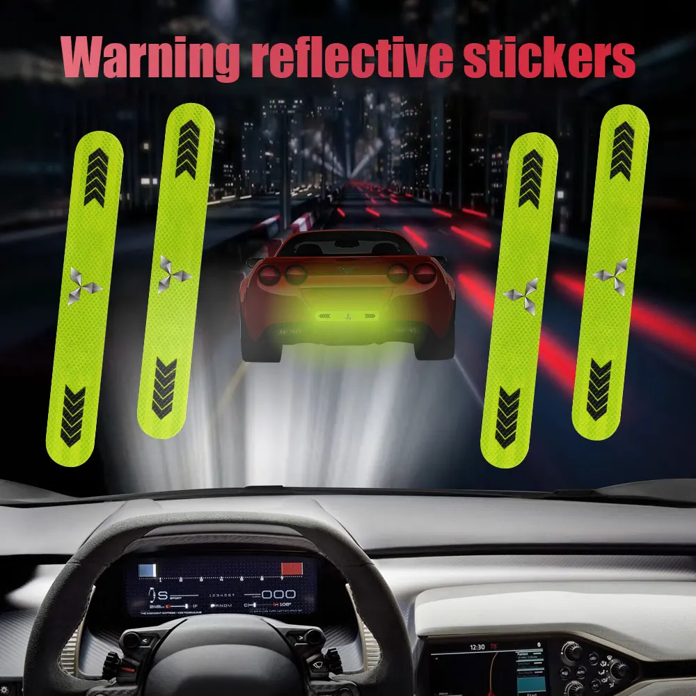 

1PC Car Reflective Sticker Fender Truck Taxi SUV Safety Decal For Mitsubishi Asx Outlander Xl 3 Lancer Ralliart L200 EX10 Pajero