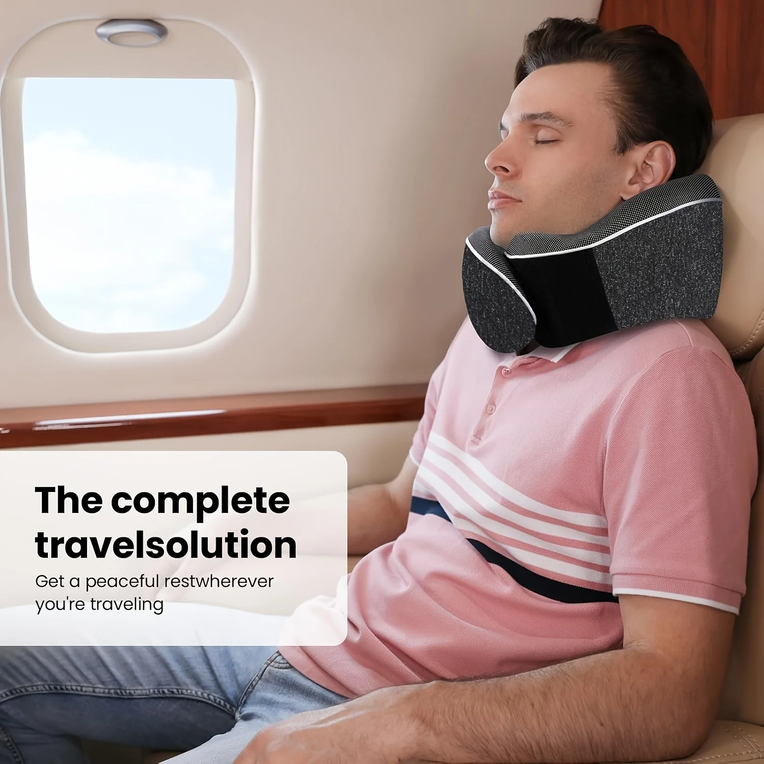 Ergonomic Travel Neck Pillow with Memory Foam Support | Contoured Design for Airplane & Car Sleep | Portable with Storage Bag