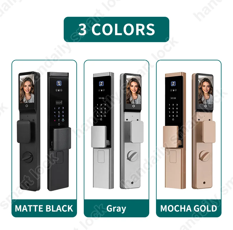 Waterproof Tuya APP Electronic Digital Locks 3D Face Recognition Biometric Fingerprint Smart Door Lock With Israel 6085 Mortise