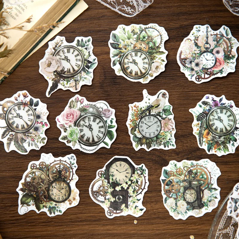 30pcs/1lot Kawaii Scrapbook Stickers Vintage Standstill period Scrapbooking Supplies Planner Decorative Craft Stationery Sticker