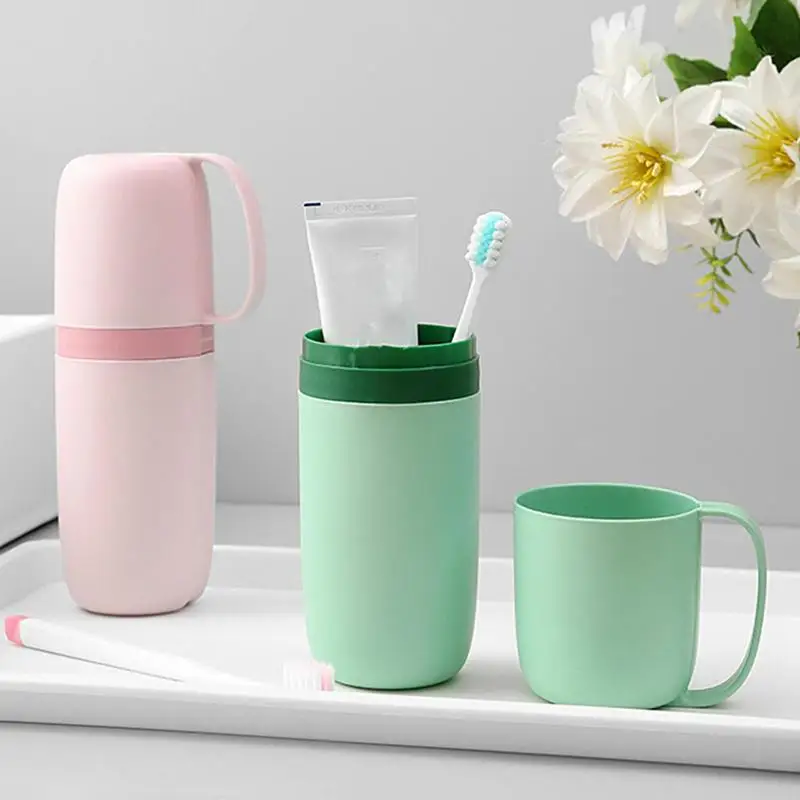 Portable Toothbrush Cup Tight Buckle Design Toothbrush Holder Storage Organizer Verstaile Mouthwash Cup For Traveling Home