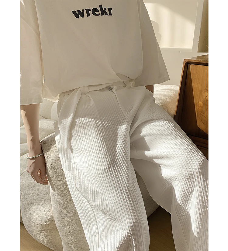 Baggy Casual Pants Men Simple Elegant Handsome Smart Casual British Style All-match Daily Soft Full-length Trousers High Street