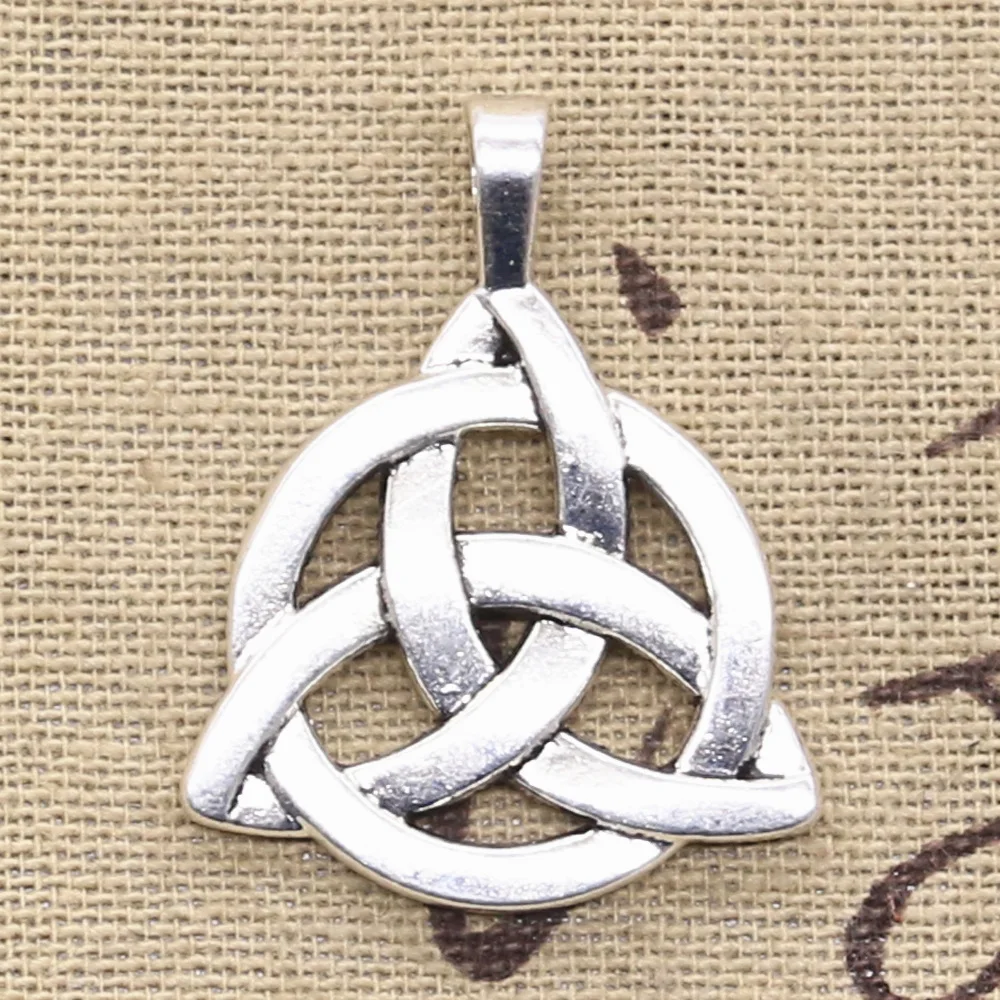 6pcs Charms Knot Amulet 35x27mm Antique Bronze Silver Color Pendants Making DIY Handmade Tibetan Bronze Silver Color Jewelry