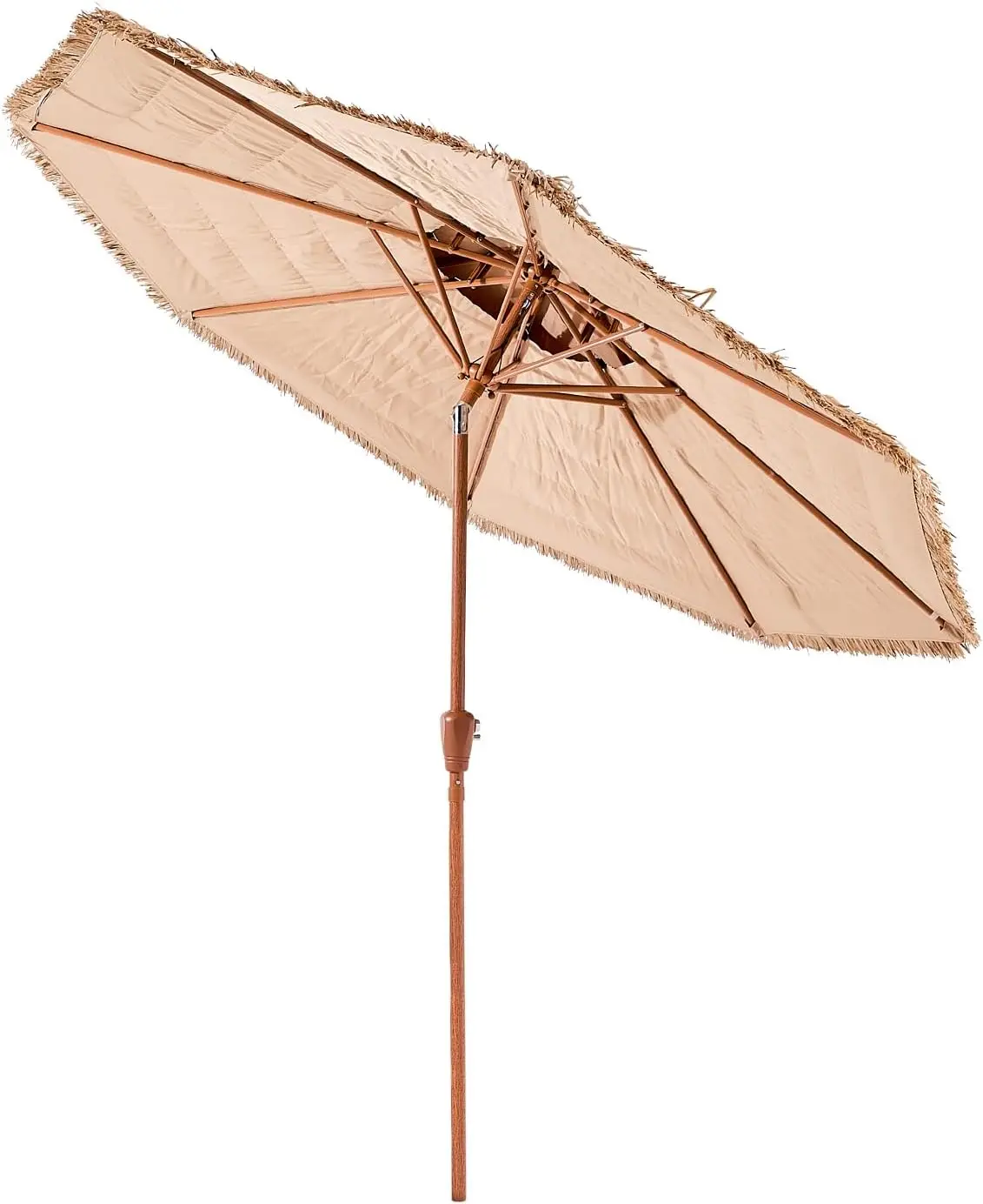 

Пляжный зонт Tiki с наклонной крышей, в гавайском стиле, с соломенной оплеткой из полипропилена и 8 металлическими спицами, зонт для бассейна