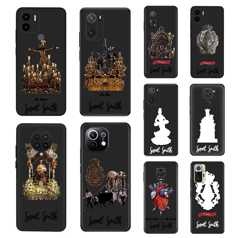 Black Soft Phone Cases For Redmi Note 10 10s 9 9t 9s 8 8t 7 9a 9i 10a 10c 13 a3 x Xiaomi 10t Pro Virgin Mary Jesus Church Cover