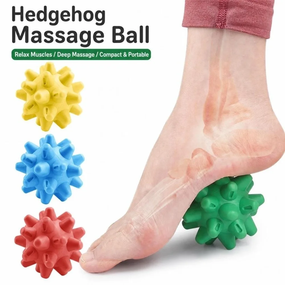 Spiked Surface Hedgehog Massage Ball TPE Textured Surface Fascia Massage Ball Compact Size Acupressure Massage Ball