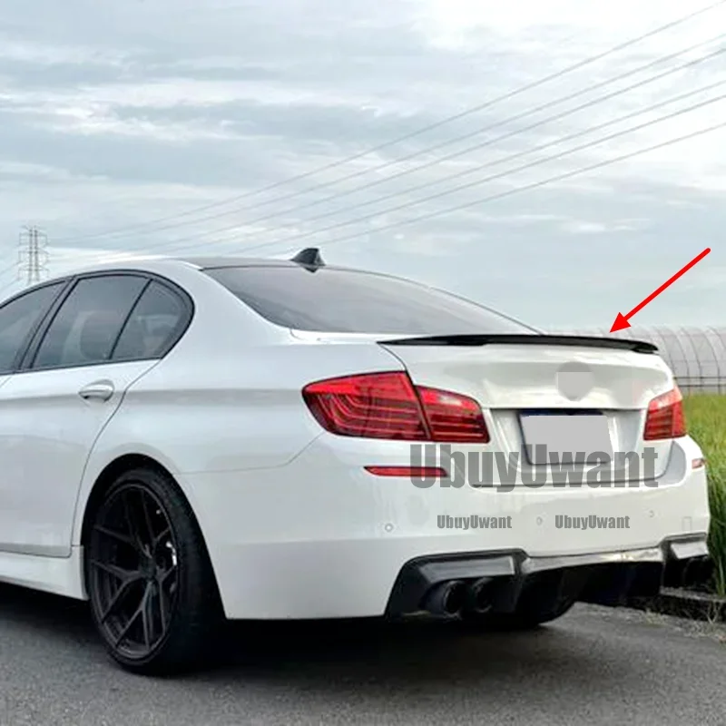 For BMW 5Series M5 520 528 525 F10 F18 P STYLE 2011-2017 ABS Plastic painted Color Exterior Car Rear Tail Wing Trunk Lip Spoiler view 4