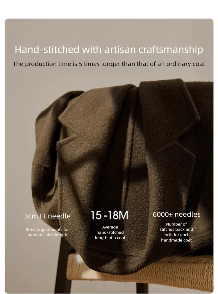 SENTUBILA Damen Wintermantel aus 100% Wolle, 2026, klassischer, eleganter Pendlerstil, doppelseitiger Überwurf, Damenbekleidung W54OA8780 – Detail 21