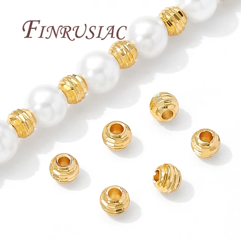 30/60Pcs 18K Gold Plated Spacers Beads For Bracelets Making,Brass Beads For Jewelry,Bead Separators, DIY Jewelry Accessories image 5