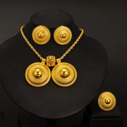 Ethiopian Classic Jewelry sets Pendant Earrings Ring 3-piece Sets African Eritrean Wedding Engagement Ethnic Party Gifts #043