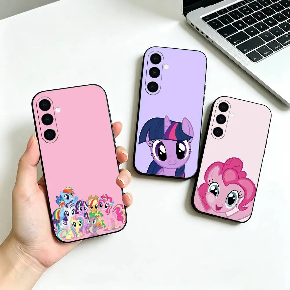 Shy My L-Little P-Pony -y  Black Soft Silicone Phone Case for Samsung Galaxy A73, A42, A72, A70, A53, A52, A51