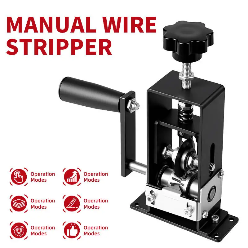 Portable Wire Stripper Manual Wire Stripping Tool 1-25mm Cable Peeling Machine with Hand Crank Electric Drill Compatibility