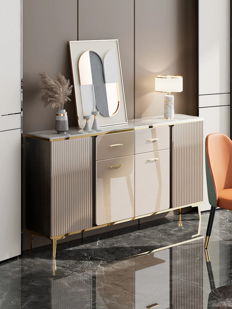 

Ultra thin rock plate dining cabinet, narrow wine cabinet, one piece, Italian style, light and luxurious, modern and simple