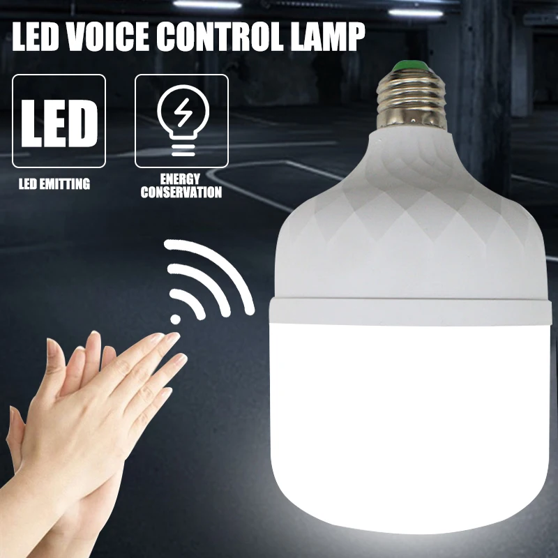 Sensore audio automatico Led Pir sensore vocale lampada 5w 10w Led voce Contorl lampada ingresso scale corridoio luce corridoio E27