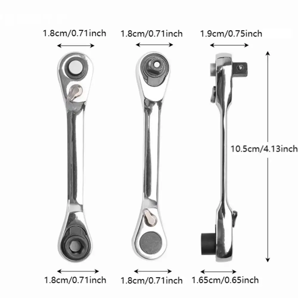 Socket ratchet wrench + screwdriver bit ratchet wrench 2-in-1, small size, suitable for narrow working environment hand tools