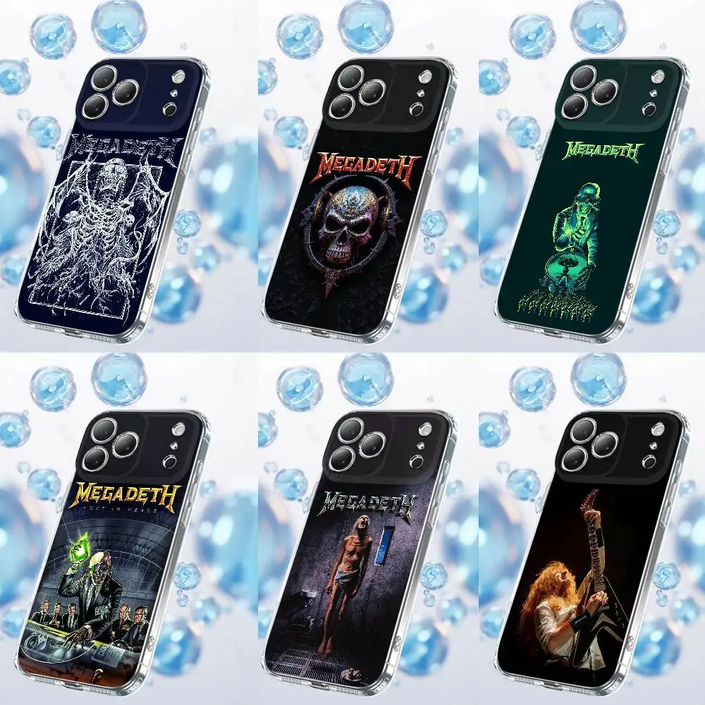 

Skull M-Megadeth Band Phone Case For iPhone 17,16,15,14,13,12,11 Plus,Pro,Max,Plus,E,SE4,Air,Mini Transparent