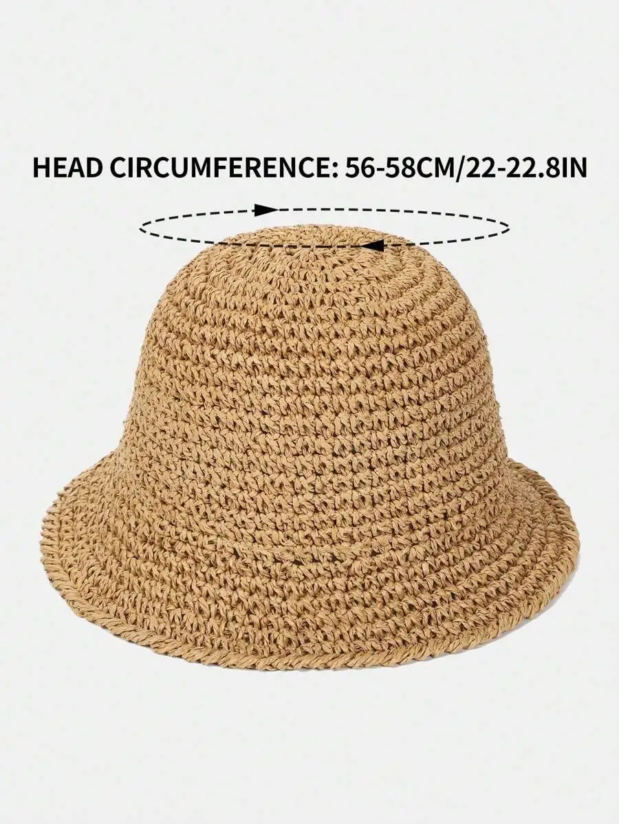 Handmade Foldable Woven Bucket Straw Hat