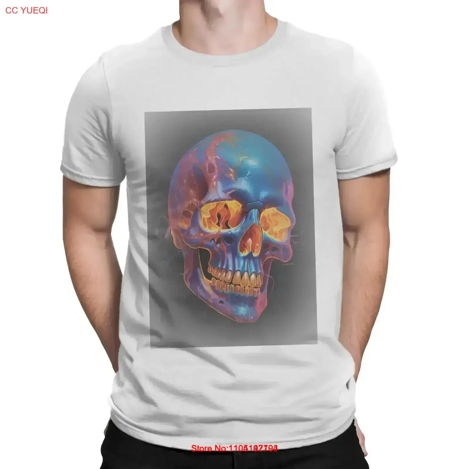 الجمجمة النار تي شيرت الموسيقى DJ Muso Rave نادي الصوت رجالي قمة خمر غسلها تنفس لارتداء اليومي لينة عادية خمر