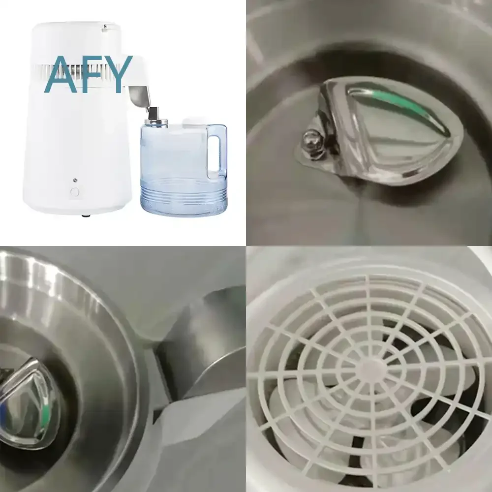 YMK40101 Pure Water Distiller for Dental Lab Medical Equipment Stainless Steel 4L Electric Distillation Machine Distilled