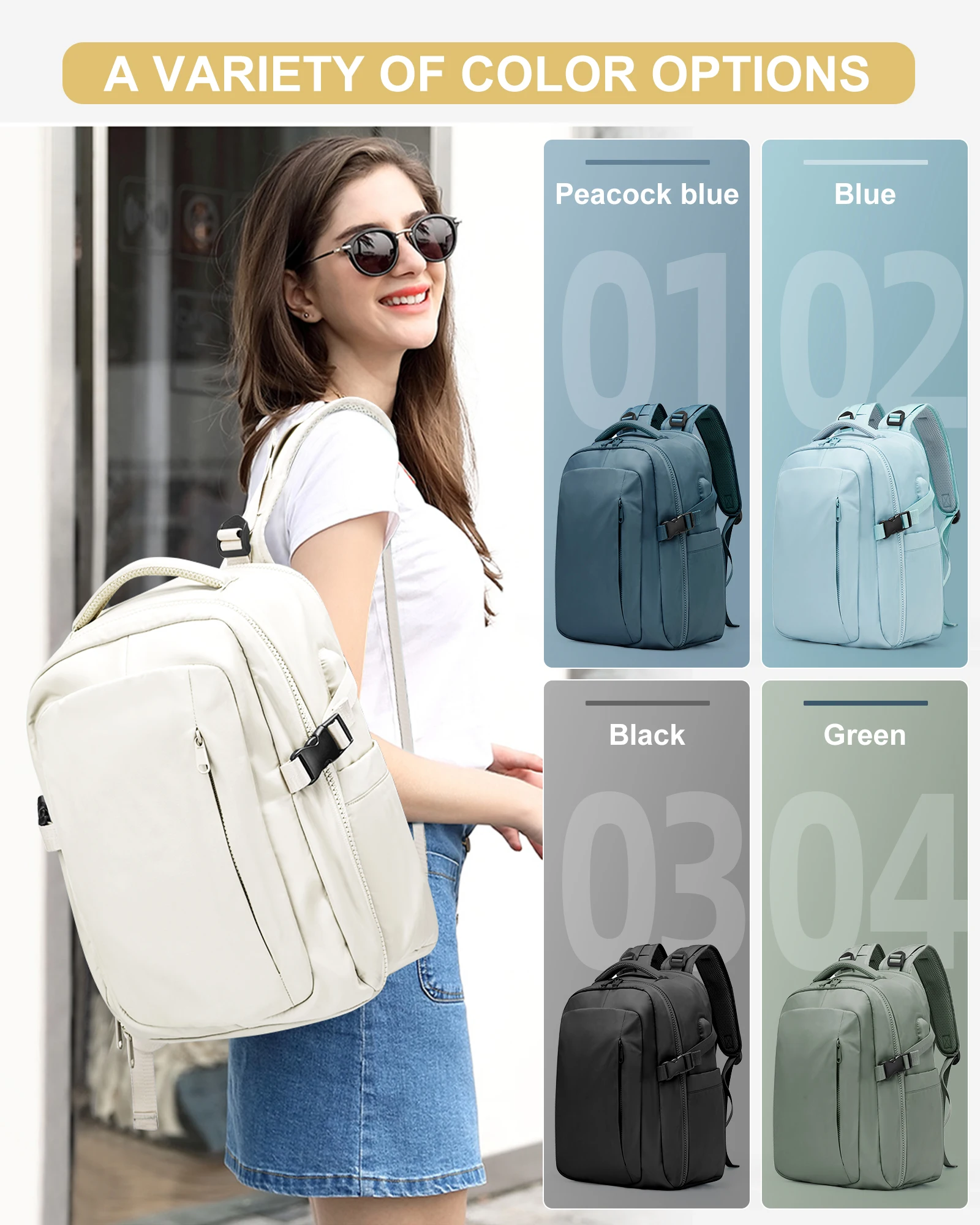 Travel Backpack for Women Men,Waterproof Laptop Backpack Airline Approved, Carry On Personal Item Bag, Daypack for Business Work