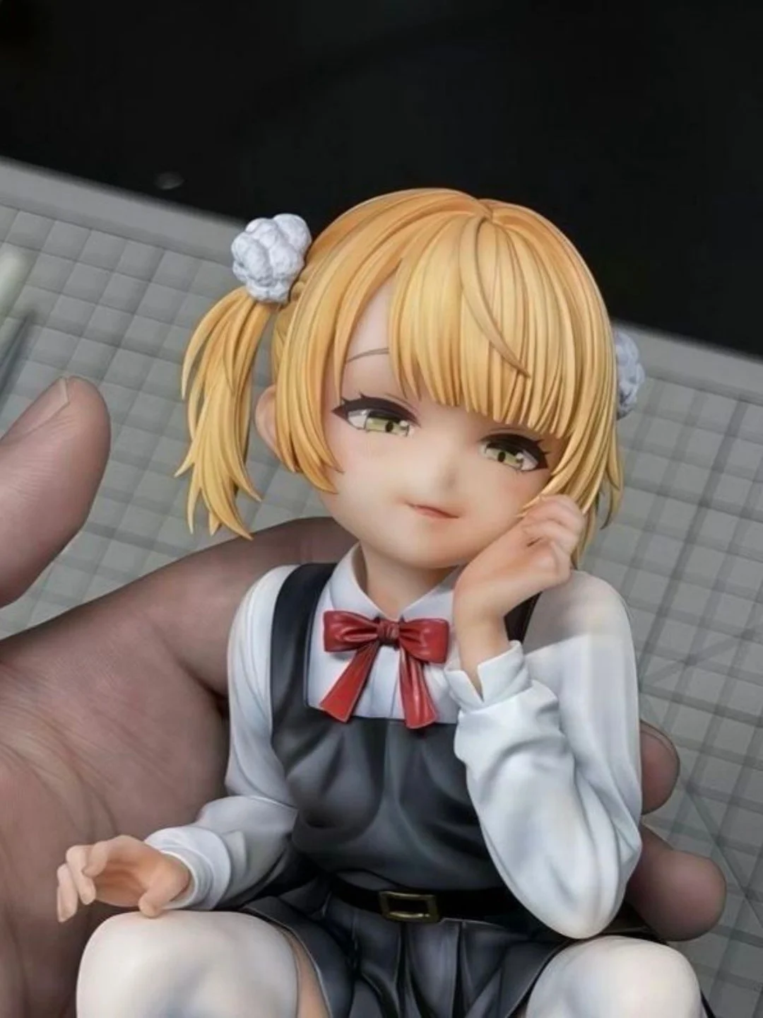 Chinese Anime School Uniform Girl Figure Weather Girl GK Crouching Pose Trendy Play Collectible Boxed PVC Model Anime Toy