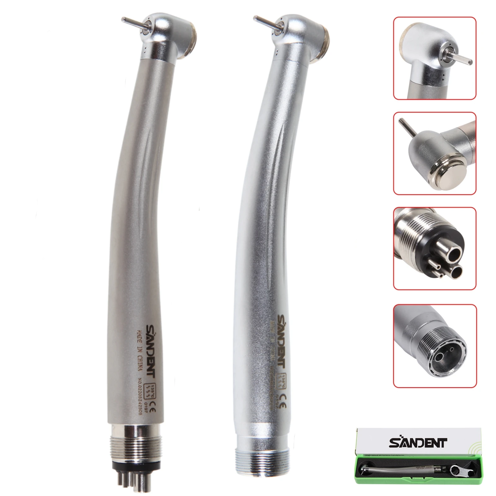 10*NSK Style Pana-Max Dental High Speed Handpiece Push Button 2/4 HoleLED/NO-LED Single/Triple Spray Air Turbine