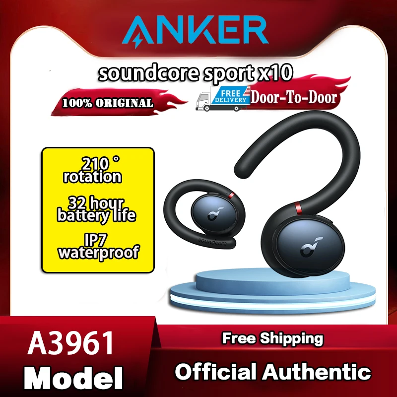 

soundcore by Anker Sports X10 Earbuds, true wireless bluetooth dynamic sport hifi in-ear headphone earhook for mobile phone ipod