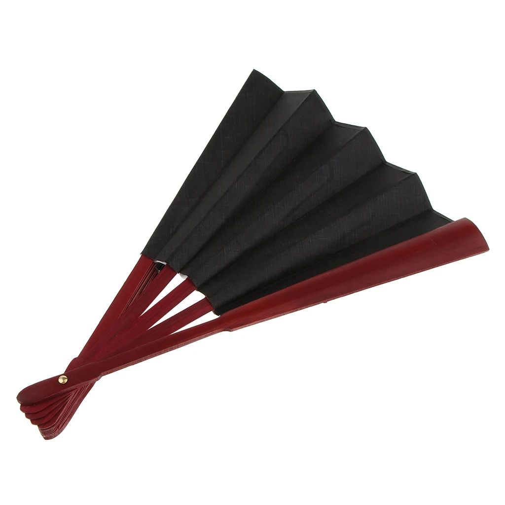 Bamboo Silk Hand Held Folding Fan DIY Blank Chinese Style Solid Color for Wedding Stage Performance