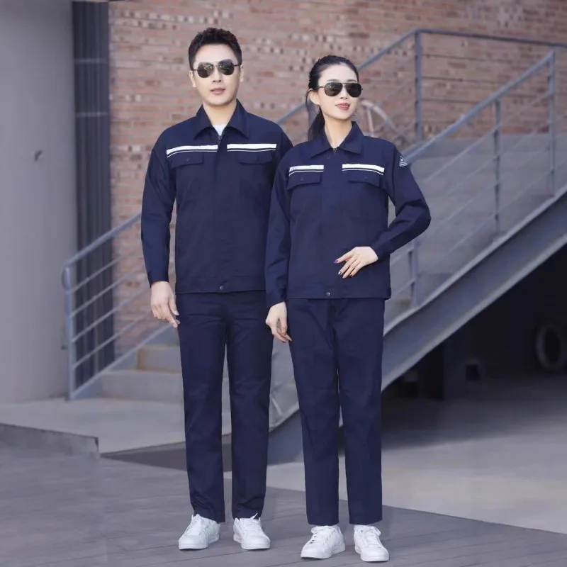 New spring and summer long sleeves, labor protection suit, gas station reflective strip factory suit