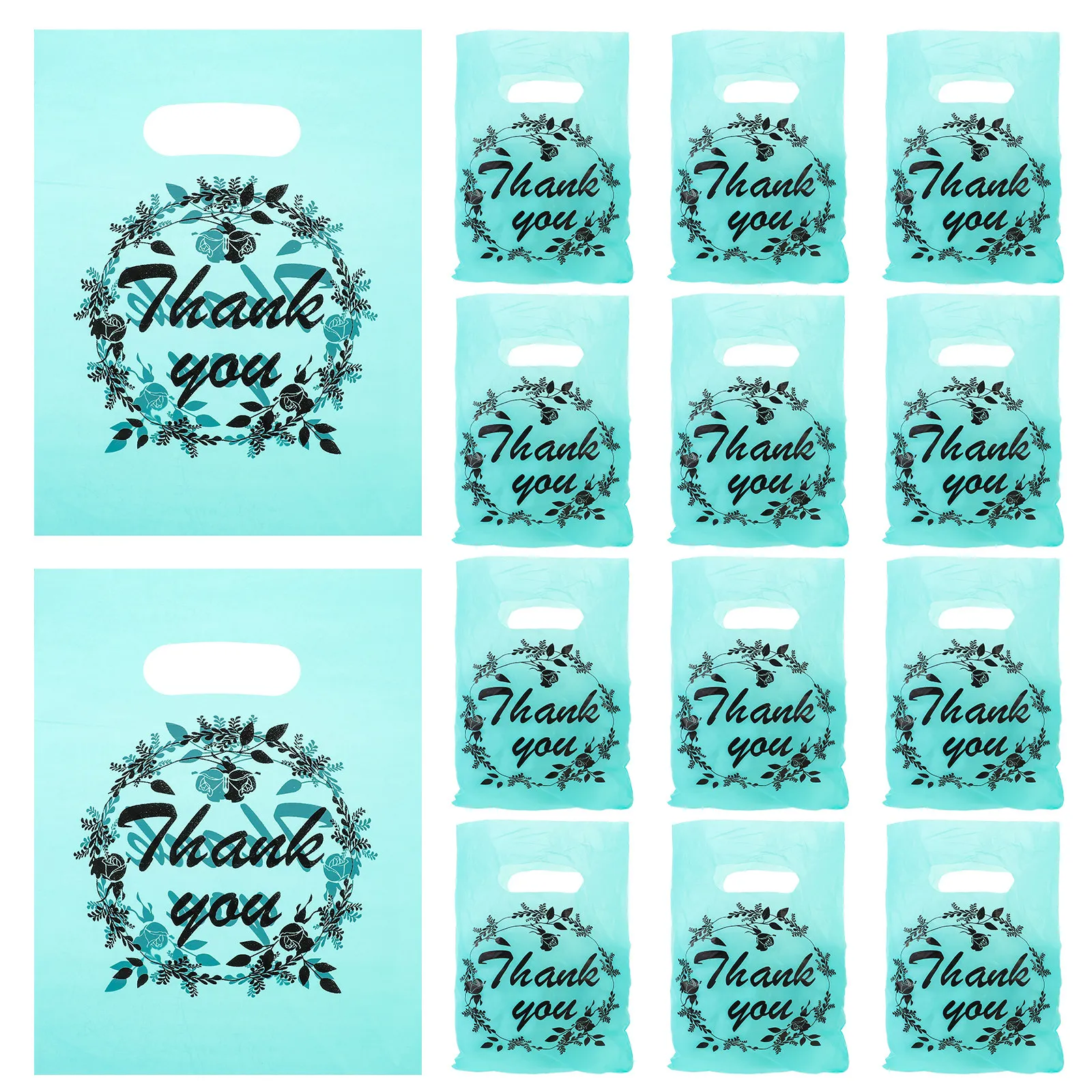 100pcs Compact Thank You Bags with Handles – Perfect for Gifts, Travel & Work Events