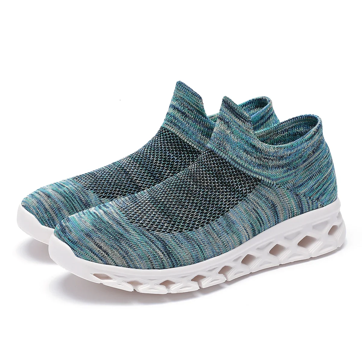 Outdoor Low Top Casual Shoes Women Men Sneakers Summer Breathable Sock Shoes Mesh Soft Sole Platform Slip on Shoes Size 36-46