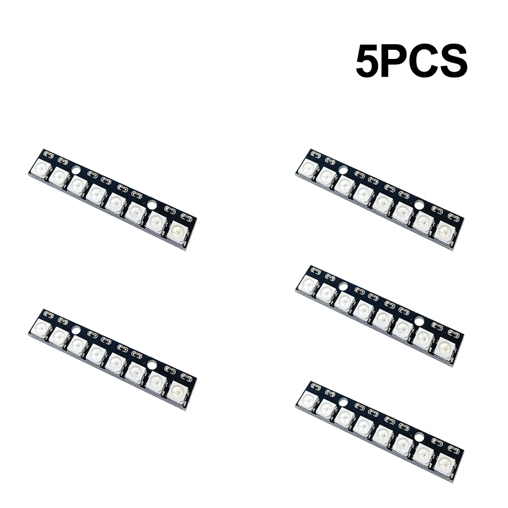 8*1Bit 8 Bits WS2812 WS 2811 5050 RGB Full LED Lamp Panel Module 5V WS2812B Rainbow LED Precise For Arduino 8 Channel Lights