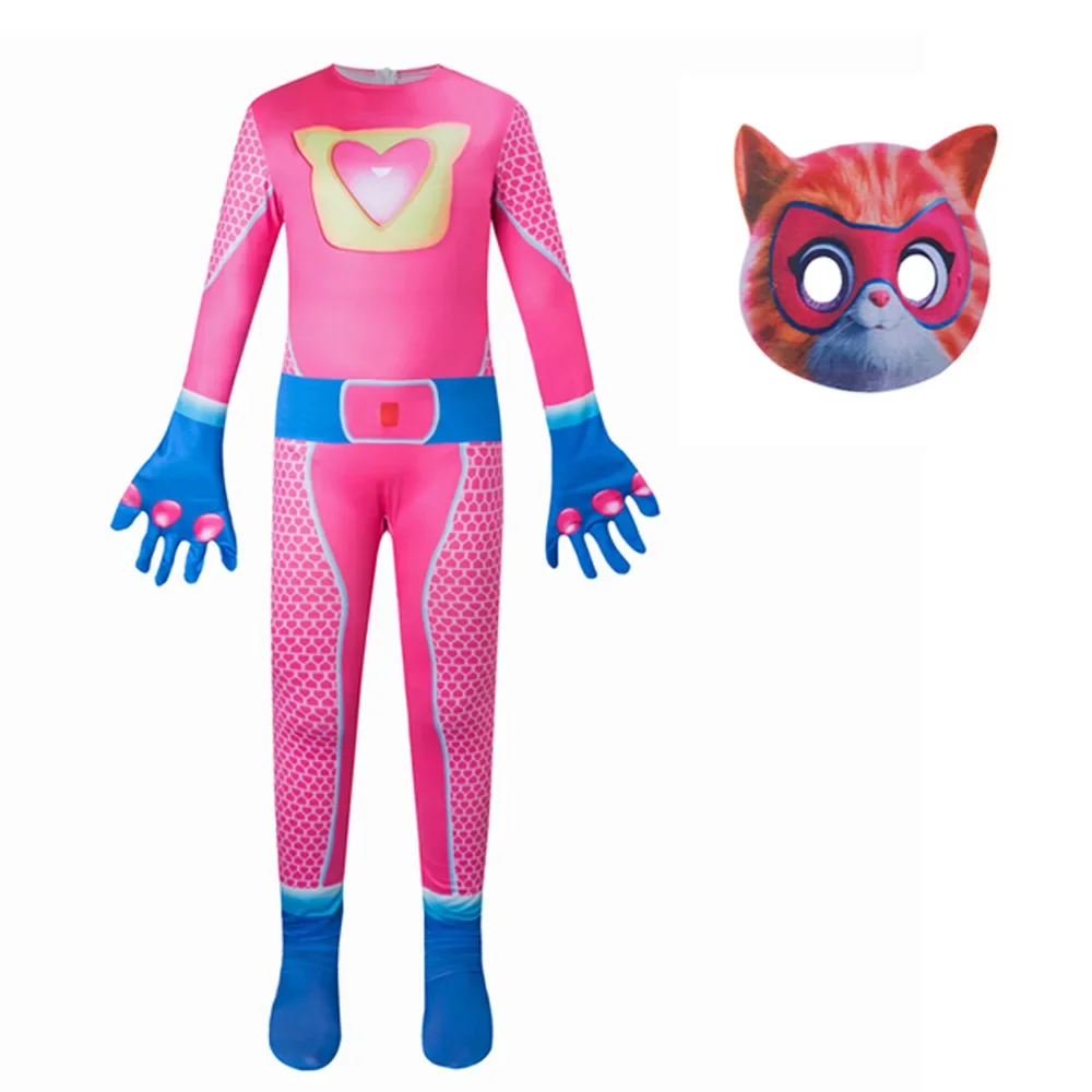 Mono de Super Kitties para niño y niña, traje ajustado para actuación en escenario