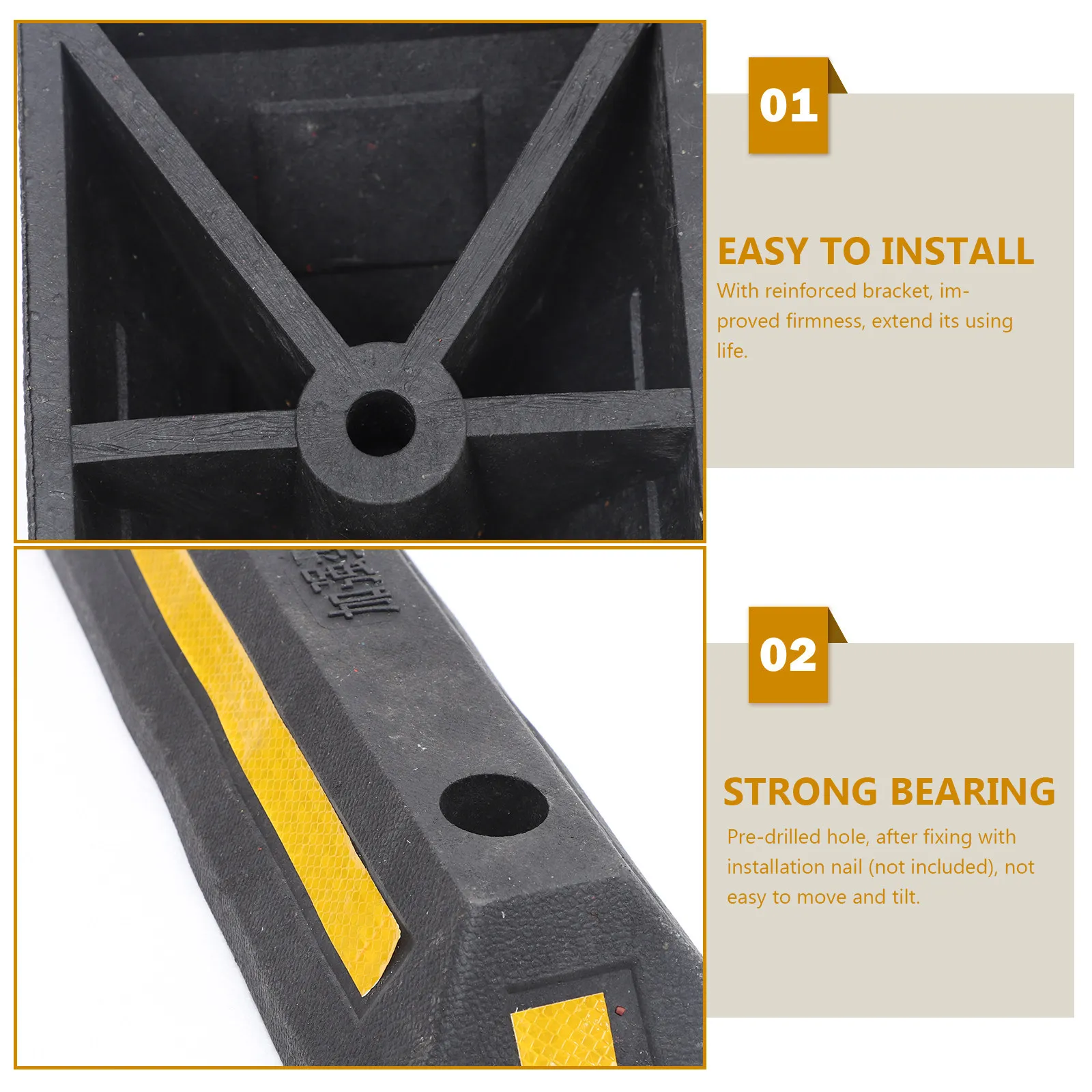 Garage Parking Block Rubber Wheel Chock for Cars Trucks Durable Parking Space Stopper Garage Car Stop Indicator Accessories - view 5
