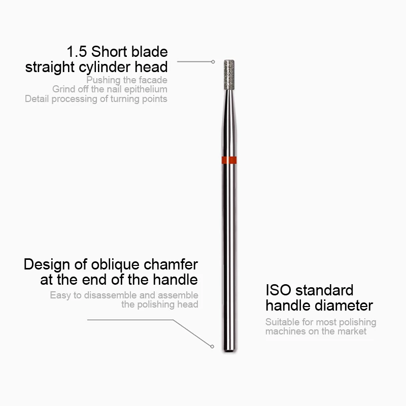 전기 그라인딩 헤드 다이아몬드 텅스텐 스틸 네일 드릴 비트, 매니큐어 연마 청소 도구, 네일 전문 도구, 1.5mm