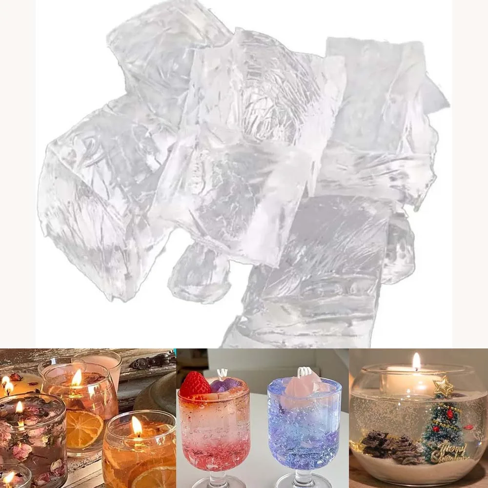 200/500g Transparentes Jelly-Wachs für DIY-Kerzenherstellung, Handgemachtes Kristallgel für Duftkerzen und Handwerksarbeiten