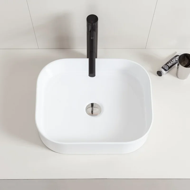 

Modern Simple White Ceramic Basin Wall Mounted Simple Basin Bathroom Toilet Basin Household Balcony Basin Sink