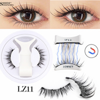 Magnetic Lashes Kits 1Pair 3D Magnet Band Soft Natural Fluffy Reusable False Mink Eyelashes Waterproo Free Glue Makeup Tools