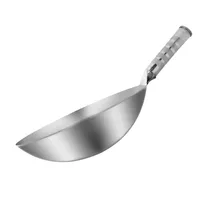 Konco Stainless Steel Wok Chinese Handmade Wok Traditional Non Stick Rusting Gas Wok Stainless Steel High Quality Cooking Pan