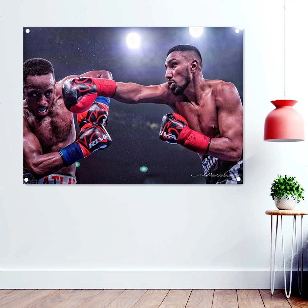 

Ring Boxing Match Wallpaper Wall Art Tapestry Vintage Workout\Exercise Athletics Posters Banners Flags Wall Sticker Gym Decor