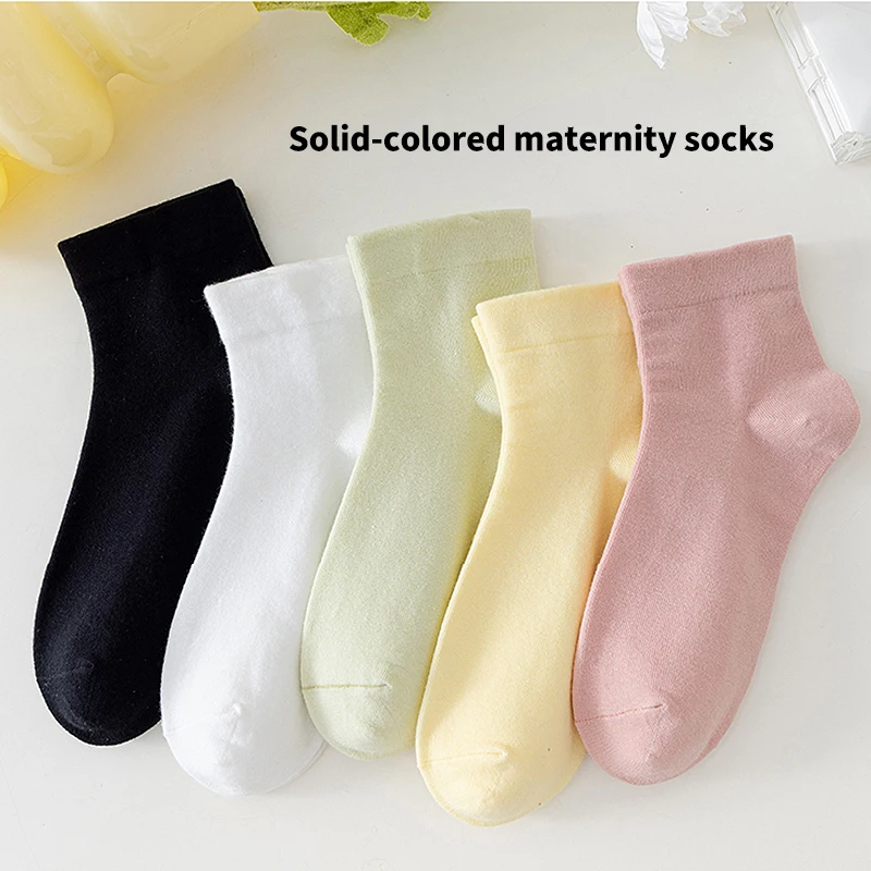 

5 Pairs of Soft Solid Color Women's Lightweight Cotton Calf Socks Are Breathable and Comfortable To Absorb Sweat