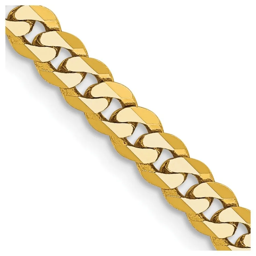 

Плоская фасованная бордюрная лампа 14K, 24 дюйма, 3,9 мм, с цепочкой с застежкой-лобстером