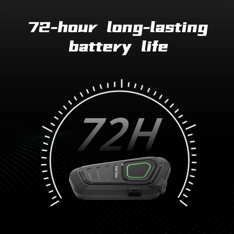 سماعة خوذة لاسلكية للدراجات النارية YiNiTone BTE-2 لركوب الدراجات في الهواء الطلق - BT 5.4، IP66، وقت التحدث 12H، متوافقة مع 99% خوذات #3